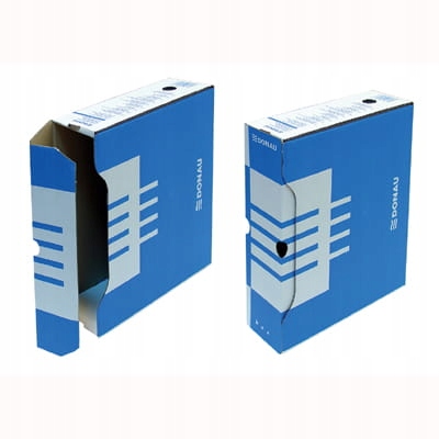 KALAM.KZ - Архивный короб, A4, 120мм, картон, белый/голубой Donau, PBS