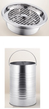 KALAM.KZ - Урна пепельница 25л. металлическая, хром, уличная, серебристая, d 25 см