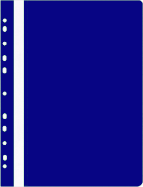 Скоросшиватель пластиковый, с перфорацией, A4, 100/170мкм, темно-синий Office, PBS