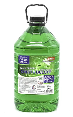Мыло жидкое 5л Зеленое яблоко, в бутылке, "Chistodeloff"
