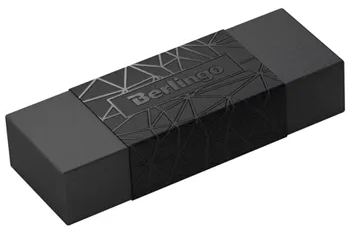 KALAM.KZ - Ластик 50x18x10мм, для стирания карандаша, прямоуг., "DoubleBlack" Berlingo