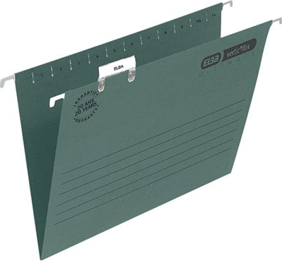 Папка подвесная FC(240x360(388)мм), 230гр, зеленая Elba