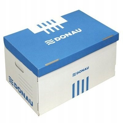 Архивный короб, 545x363x317мм, картон, белый/голубой Donau, PBS