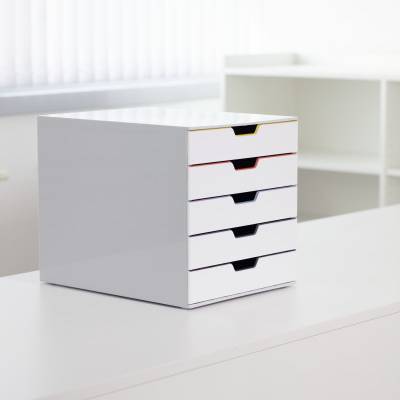 KALAM.KZ - Бокс с выдвижными лотками, 292x280x356мм, 5лотков, белый пластик Durable