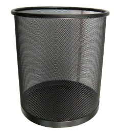 Корзина для бумаг 26.5x28.5см, круглая, сетчатая, металлическая, черная Foska