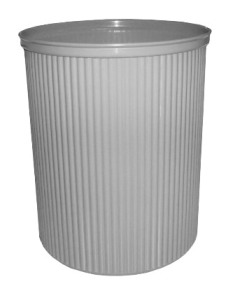 Корзина для бумаг 12л, круглая, цельная, серая Foska