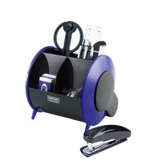 Набор настольный 9 предметов, пластик, синий/черный O-Life