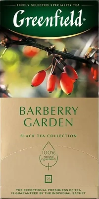 Чай черный, 25 пакетиков Greenfield Barberry Garden, ( 1,5х25х10)  black tea