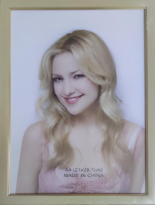 Рамка для фото А4 пластик под дерево, Gold багет