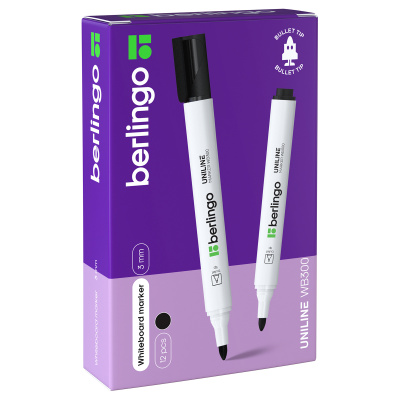 KALAM.KZ - Маркер для доски, 3мм круглый наконечник, черный Berlingo "Uniline WB300"