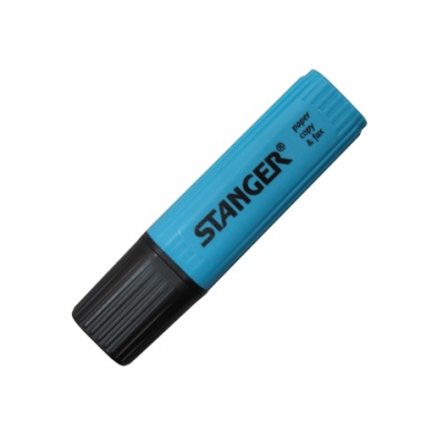 Маркер текстовой, 1-5мм, скошенный наконечник, голубой Stanger