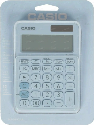 KALAM.KZ - Калькулятор 12 разрядов, 2,3 x 10,5 x 14,95мм, светло-синий CASIO MS-20UC-LB-W-EC