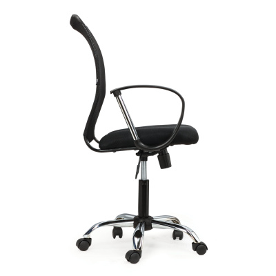 KALAM.KZ - Кресло офисное "Spring MG-308", с подлокотниками, хром, ткань черная TW, "Brabix"