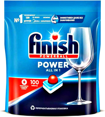 Таблетки для посудомоечных машин 100 шт "Finish" all in one м/у