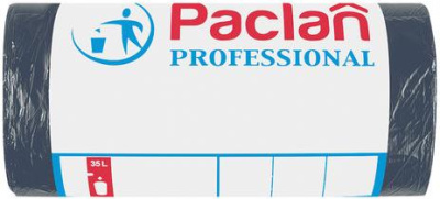 Пакет для мусора на 35л, 50шт.,черный, 6,2мкм., Paclan Professional