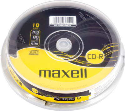 Диск CD-R Maxell 52x700MB. 80мин, шпин.100шт,