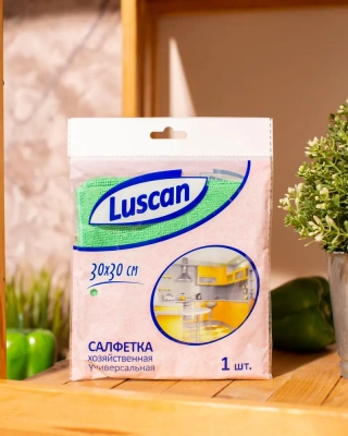 KALAM.KZ - Салфетка 30*30см, микрофибра 1 шт. "Универсальная" 200 гр, зеленая, Luscan