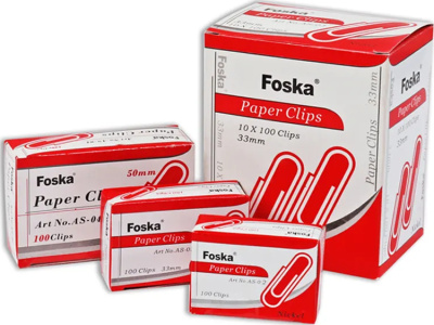 KALAM.KZ - Скрепки 78мм, 50шт, круглые, никелированные Foska