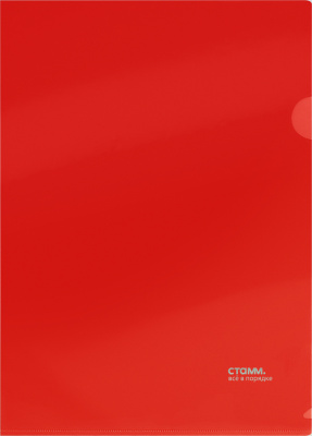 Папка-уголок А4, 180мкм., непрозрачная, красная Стамм