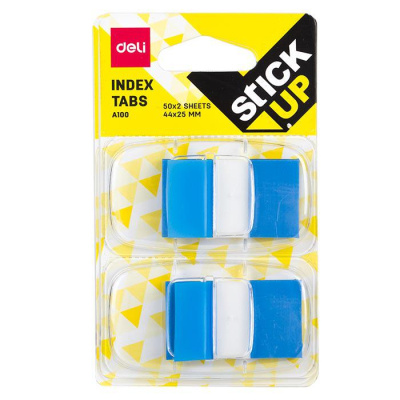 Закладки клейкие 44x25мм, 100л, пластиковые, ассорти Deli