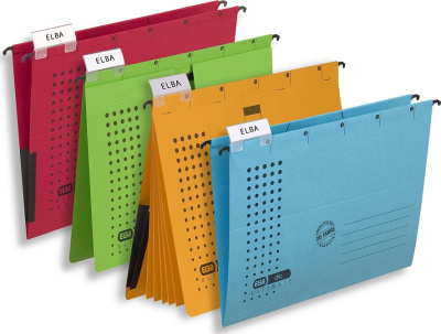 KALAM.KZ - Папка подвесная A4(240x318x6мм), 230гр, боковой ограничитель, синяя Hamelin