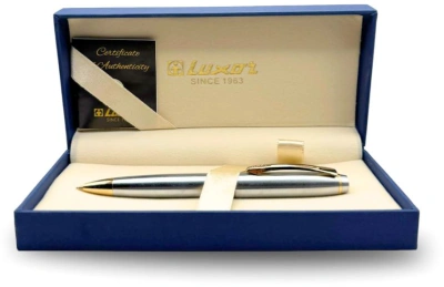 KALAM.KZ - Ручка шариковая 0,7мм, синяя, "Trident", корпус золото/хром, в подарочной упаковке Luxor