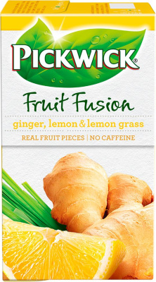Чай фруктово-травяной, 20 пакетикоов Pickwick имбирь-лемонграс (2x20x12) 