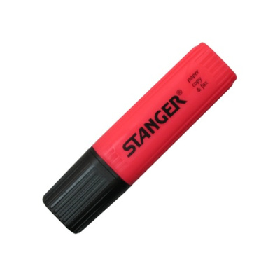 Маркер текстовой, 1-5мм, скошенный наконечник, красный Stanger