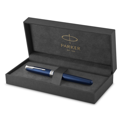 KALAM.KZ - Ручка роллерная Parker Sonnet Blue Subtle CT, 0,8 мм F, черная 1931535