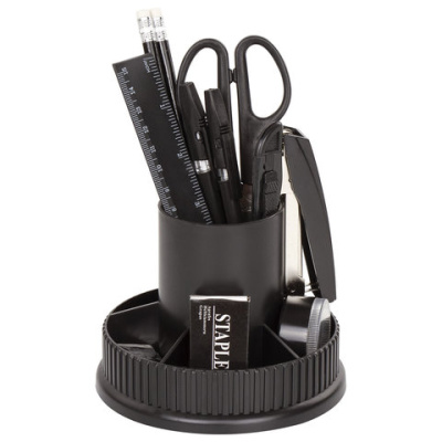 Набор настольный 13 предметов, пластик, черный, STAFF