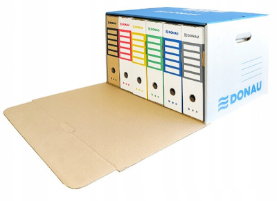 KALAM.KZ - Архивный короб, 555x360x315мм, картон, белый/голубый Donau, PBS