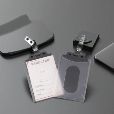 KALAM.KZ - Бейдж вертикальный, 110x75мм, жесткий, прозрачный Foska