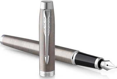 KALAM.KZ - Набор подарочный, ручка шариковая и ручка перьевая IM Stainless Steel CT Parker