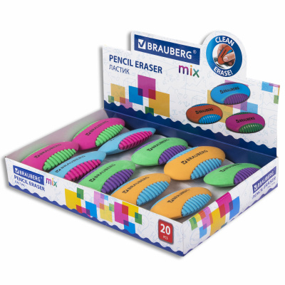 KALAM.KZ - Ластик  58х33х13 мм, цвет ассорти,"Mix S", BRAUBERG