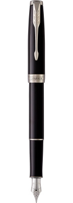 Ручка перьевая Parker Sonnet Black Lacquer CT, 1,0 мм М, синяя 1931500