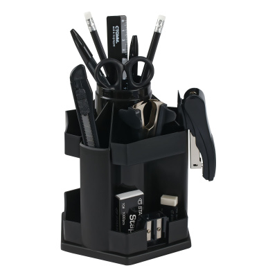 Набор настольный 14 предметов, пластик, черный "MaxiDesk" Стамм