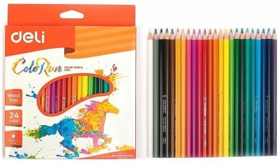 KALAM.KZ - Карандаши цветные 24 цвета набор, картон.упаковка Deli ColorRun