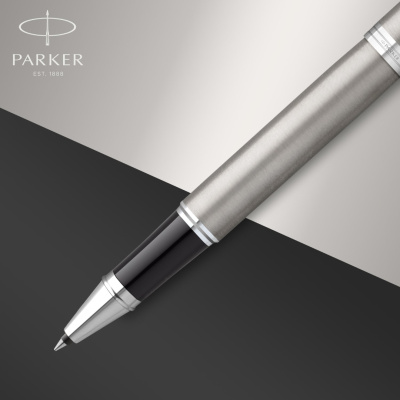 KALAM.KZ - Ручка роллерная Parker IM Stainless Steel CT, 0,5 мм F, черная 2143633