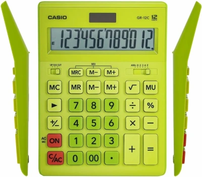 KALAM.KZ - Калькулятор 12 разрядов, 34,5 x 210 x 155мм, салатовый CASIO GR-12C-GN-W-EP
