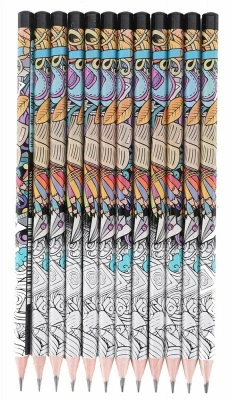 KALAM.KZ - Карандаш простой 2B, без ластика,шестигранная форма, заточенный "Arti Graff" Deli