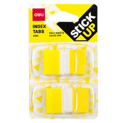 Закладки клейкие 44x25мм, 100л, пластиковые, ассорти Deli
