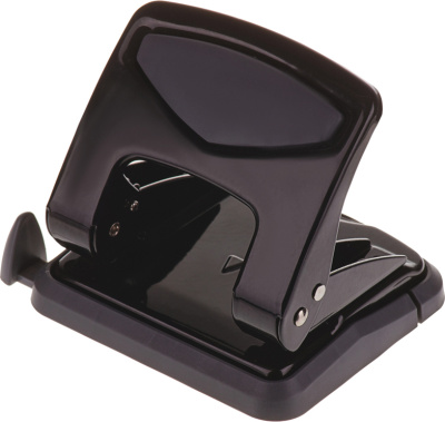 Дырокол на 2отверстия, 1-35л, металл, черный, OfficeSpace