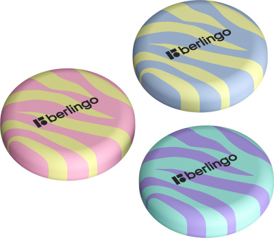 Ластик 36x36x11мм, для стирания карандаша, круглый Berlingo Zebra