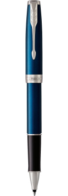 Ручка роллерная Parker Sonnet Blue Subtle CT, 0,8 мм F, черная 1931535