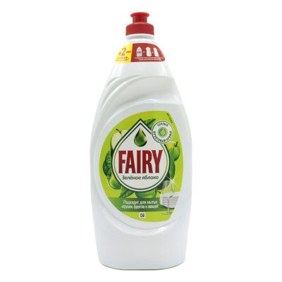 Средство для мытья посуды 900мл, "Fairy" Зеленое яблоко