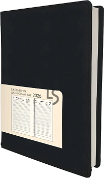 Ежедневник А5, датированный, 176л., иск кожа, Maple, черный, Эксмо