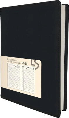 Ежедневник А5, датированный, 176л., иск кожа, Maple, черный, Эксмо