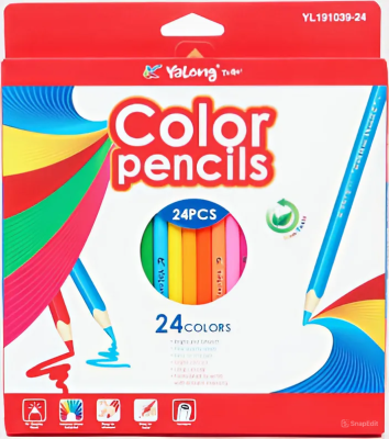 Карандаши цветные 24 цвета, набор, Color pencils