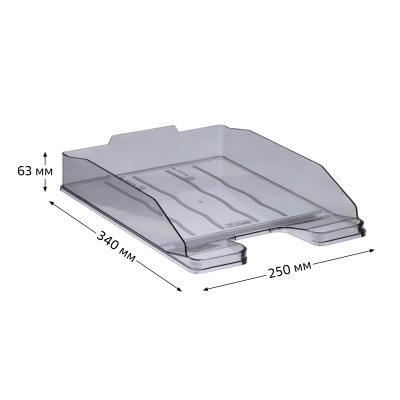 KALAM.KZ - Лоток горизонтальный А4, серый тонированный Стамм Эксперт
