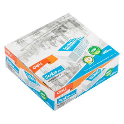 KALAM.KZ - Ластик 40x22x12мм, для стирания карандаша, белый Deli Scribe